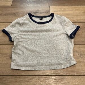SHEIN grey and navy tee (like new!)